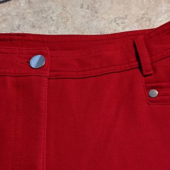 CHICO'S 0.5 So slimming red holiday pants size 6 small Christmas party love - Picture 6 of 11
